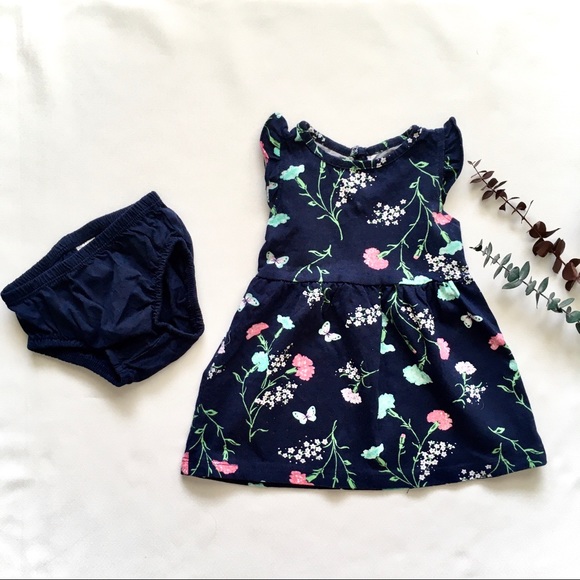 Carter's Other - 6M Navy Floral Carter’s Baby Dress